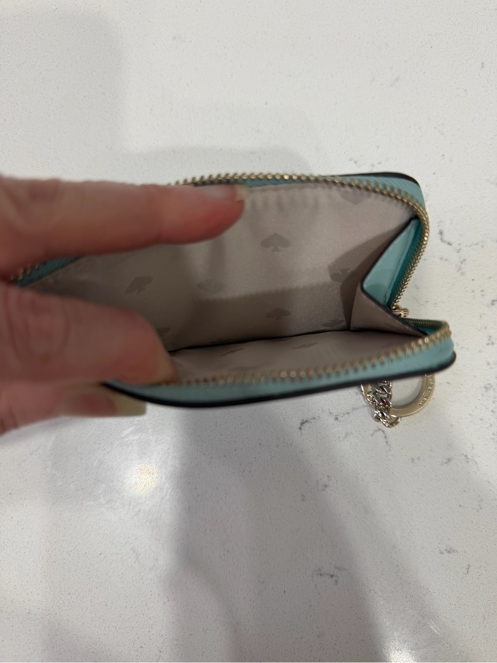 kate spade aqua blue swim sticker cardholder keychain - Picture 3 of 3